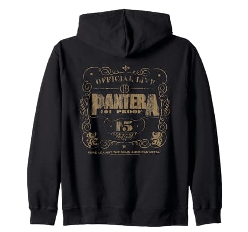 Image of Pantera 101 Proof Skull Rock Music Band Zip Hoodie