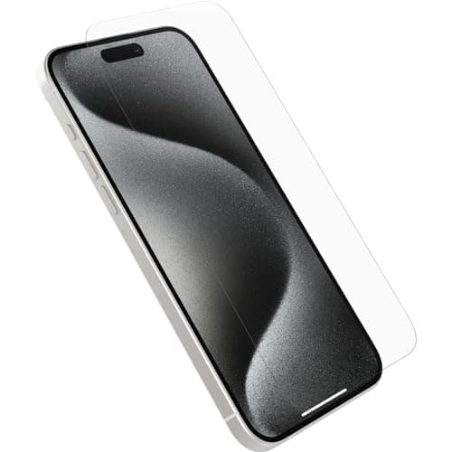 Image of OtterBox Premium Glass Screen Protector for iPhone 15 Pro Max, Tempered Glass, advanced Scratch Protection, Survives Drops up to 3ft, Antimicrobial Protection, No Retail Packaging