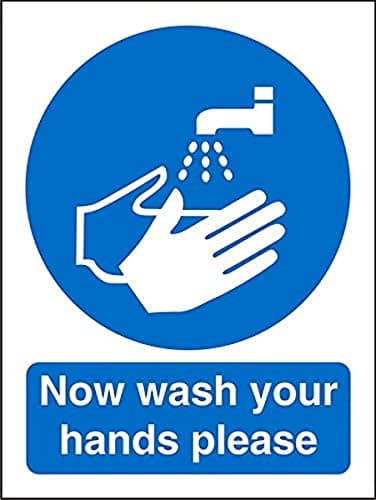 Image of Seco Now Wash Your Hands Please Sign, 200mm x 300mm - 1mm Semi Rigid Plastic