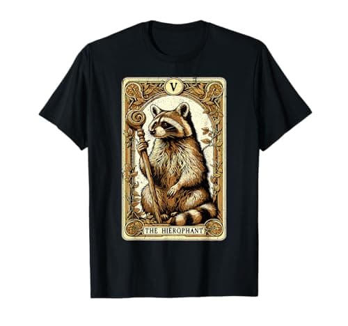 Image of Raccoon The Hierophant Tarot Card Mystic Occult Raccoon T-Shirt