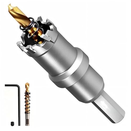 Image of GPtzlei 20mm Tungsten Carbide Hole Saw Drill Bit, TCT Metal Hole Cutter for Stainless Steel, Iron & Metal, 3-Cutter Design, with Pilot Drill & Storage Case