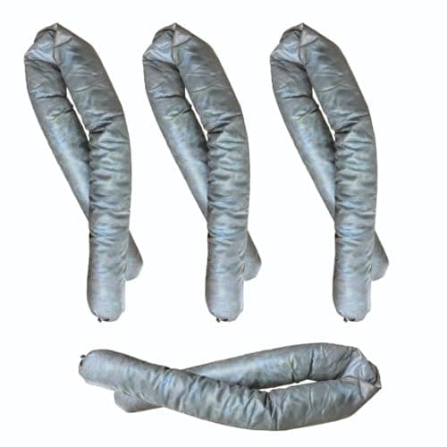 Image of BearTOOLS Spill Control Absorbent Sock, For Cleanup of Non-Aggressive Oil & Water Based Fluids, Indoor/Outdoor Use, Made in UK - 1.2M x 76MM, 16L Maximum Absorption Capacity (4-pack)