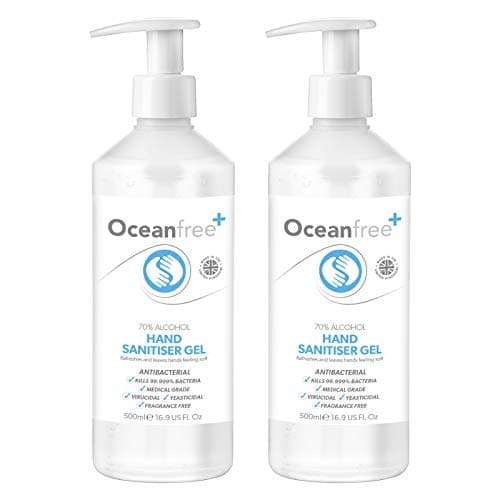 Image of 70% Alcohol Hand Sanitiser Gel - 2x 500ml Pump Bottle - Certified Surgical/Medical Grade - Made in the UK (Pack of 2)
