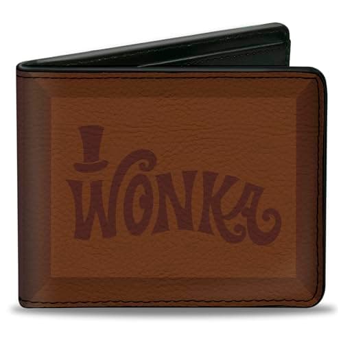 Image of Movies Wallet, Bifold, Willy Wonka and the Chocolate Factory Wonka Chocolate Bar, Vegan Leather, Willy Wonka and the Chocolate Factory, 4.0" x 3.5"