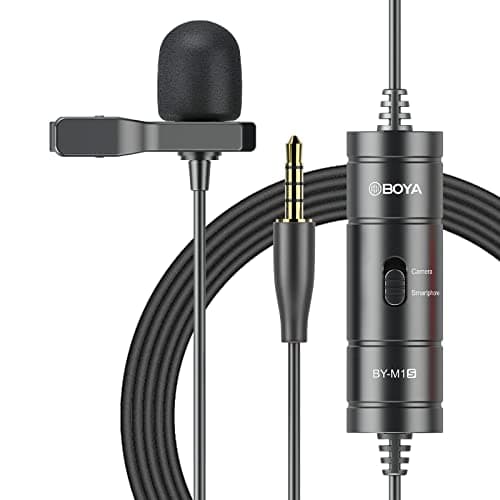 Image of BOYA BY-M1S Professional Lavalier Lapel Microphone Omnidirectional Condenser Mic for iPhone Android Smartphone DSLR, Camcorders, Audio Recorders, PC Laptop Recording