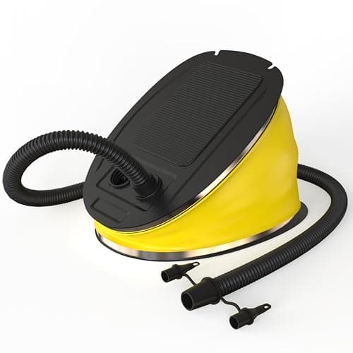 Image of 5 Litre Powerful Foot Pump with 2 Nozzles for All Inflatables Lightweight Manual Air Bed Sturdy Compact Foot Pumps Airbed for Inflatables Air Mattress