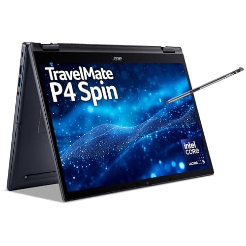 Image of acer TravelMate P4 Spin 14 TMP414RN-54 Commercial Laptop - Intel Core Ultra 5 125U, 16GB, 512GB SSD, Integrated Graphics, 14" WUXGA IPS Touchscreen, Windows 11 Pro, Blue