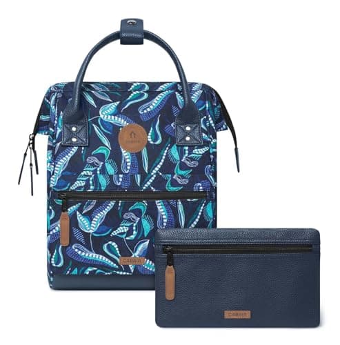 Image of Cabaïa - Adventurer Fontainebleau Mini 10L Backpack - Water-Repellent - Laptop Compartment up to 10.5 Inches - 2 Front Pockets - Vegan Certified - Backpack for Travel and Work, Men and Women - Blue