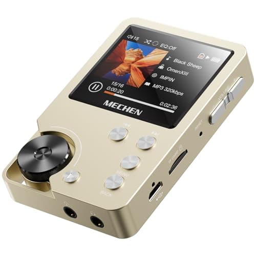 Image of MP3 Player, MECHEN Lossless DSD High Resolution Portable Digital Audio Music Player with 64GB Memory Card, DAC HiFi Lossless Audio Player，Support up to 256GB (Gold)