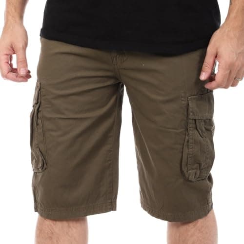 Image of schott Khaki Men's Cargo Shorts, khaki, 28