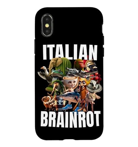 Image of ITALIAN BRAIN ROT | ALL CHARACTERS WHITE TEXT Case for iPhone X/XS