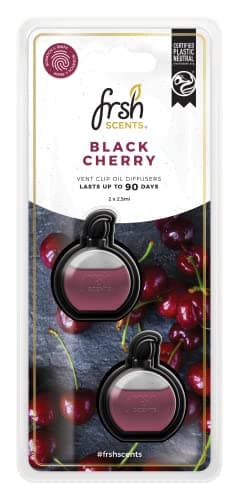Image of FRSH Scents FR9170 Black Cherry x2 Mini Vent Clip Deluxe Diffuser Air Freshener - Lifespan of Upto 90 Days - Ideal for any Sized Car Vent