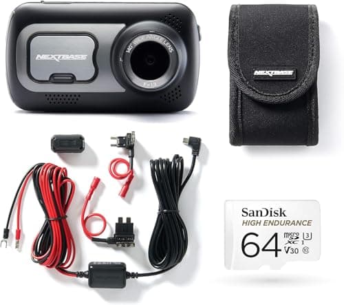 Image of Nextbase 522GW Dash Cam Front - 1440p 2K Car Camera Dashcam - WiFi, GPS, Bluetooth, Night Vision, Parking Mode, Emergency SOS, G-Sensor, IPS Touch Screen - Includes Hardwire Kit, 64GB Micro SD & Case