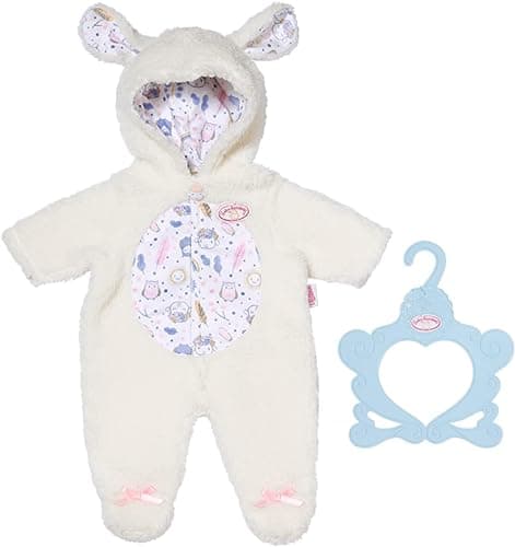 Image of Baby Annabell Sheep Onesie 709825 - Clothing Items & Accessories for Dolls up to 43cm - Features Hood with Sheep Ears - Includes Clothing Hanger - Suitable for Kids from 3+