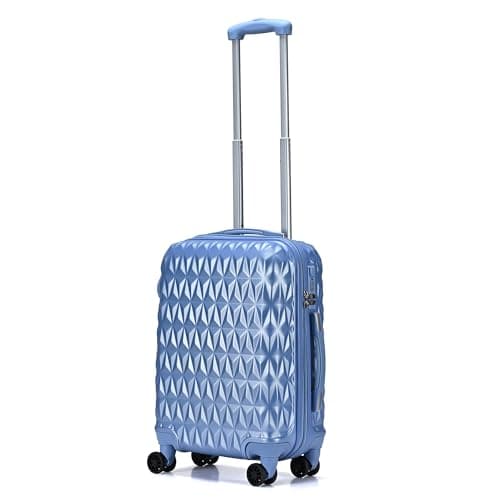 Image of RMW Suitcase Large Hard Shell | Trolley Suitcases | 3 Digit Combination Lock| 4 Dual Spinner Wheels | Lightweight | Hold Check in Luggage | Aluminum Telescopic Handle (Ice Blue, Cabin 20")