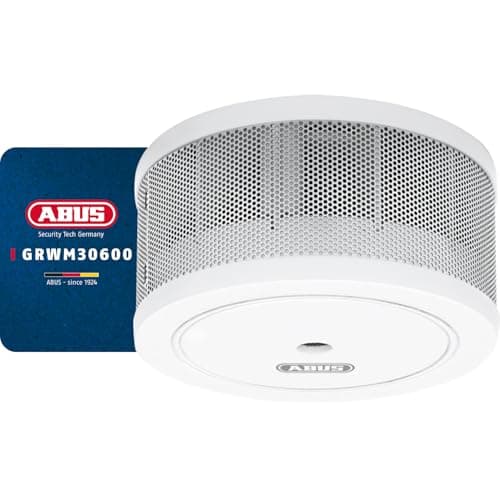 Image of ABUS mini smoke detector GRWM30600 with 10-year battery - Q-Label & DIN EN14604 certified - 85 dB alarm - for living rooms, caravans & motorhomes - White