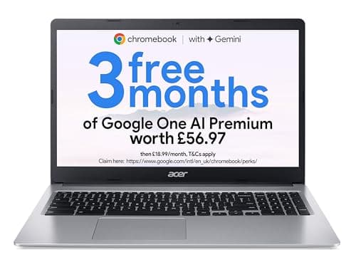 Image of acer Chromebook 315 CB315-3H - (Intel Celeron N4020, 4GB RAM, 64GB eMMC, 15.6 Inch Full HD Display, Chrome OS, Silver)
