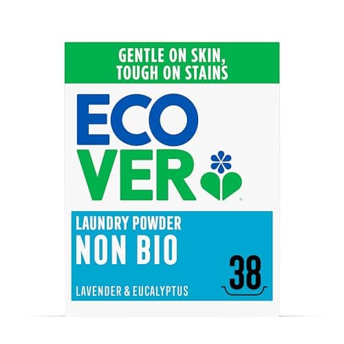 Image of Ecover Non-Bio Laundry Detergent Powder, Laundry Washing Detergent, Fresh Lavender and Eucalyptus Scent, 1 x 38 Washes, 1 x 1.9kg