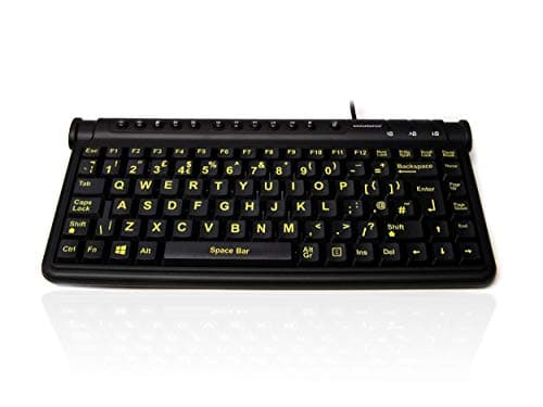 Image of Accuratus Mini HiVis Hub - USB Mini High Visibility Multimedia Keyboard with 2 Port USB2.0 Hub