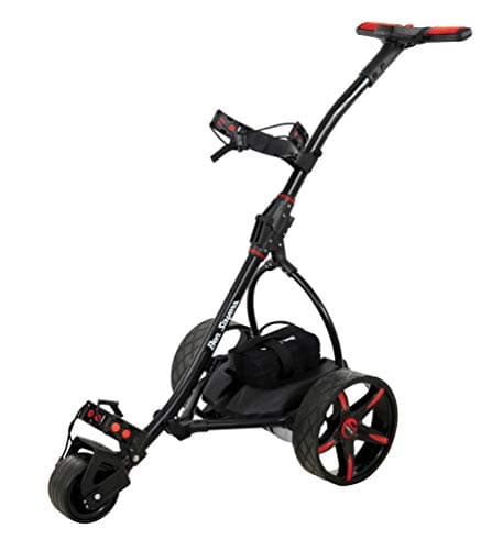 Image of Ben Sayers Electric Golf Trolley | 18-Hole Lithium Battery Trolley | 9 Speed, Auto Distance Function | Over £100 Free Accessories (Black/Red)