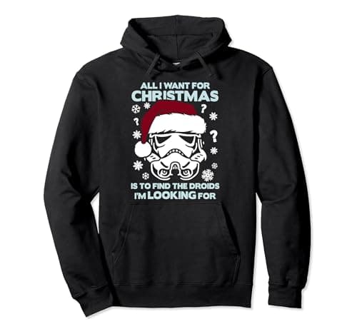 Image of Star Wars Trooper Find The Droids For Christmas Text Pullover Hoodie
