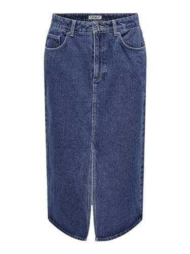 Image of ONLY Female Midi Skirt Jeans, Medium Blue (Medium Blue Denim), S
