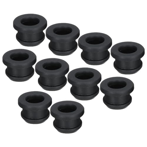 Image of sourcing map 10Pcs Snap Rubber Grommet Plug Mount Dia 11mm ID 8mm Seal Anti-Scratch for Electrical Box Cable Pipe Black