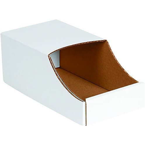 Image of Aviditi Stackable Corrugated Cardboard Storage Bins Pack of 50