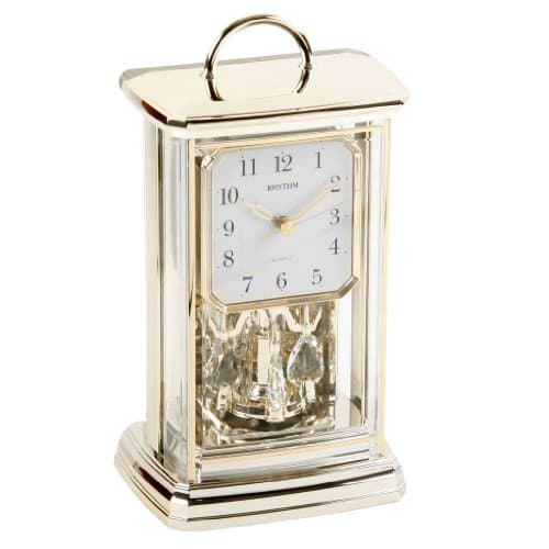 Image of RHYTHM Modern Anniversary Mantel Clock with Rotating Pendulum
