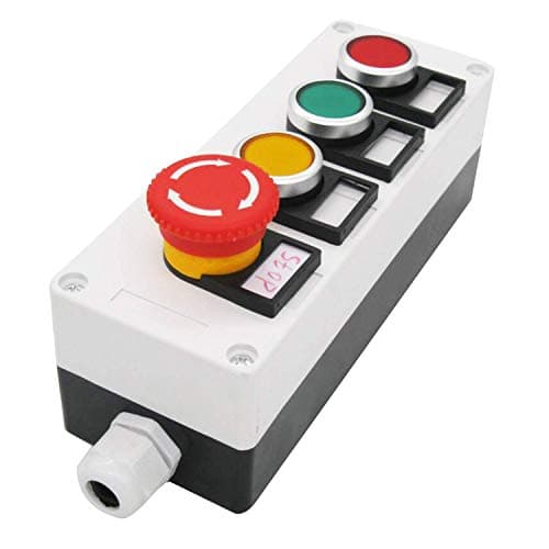 Image of Taiss/Red Yellow Green Momentary Switch + Red Mushroom Emergency Stop 1NC 1NO Latching Push Button Station Switch Pushbutton Switches 440V 10A hz-11SRYG
