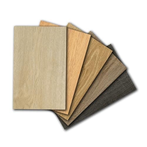 Image of Mysflosy Self-Adhesive Vinyl Flooring Plank Samples Set of 5, Natural Wood Grain Peel and Stick Flooring Waterproof for DIY Installation
