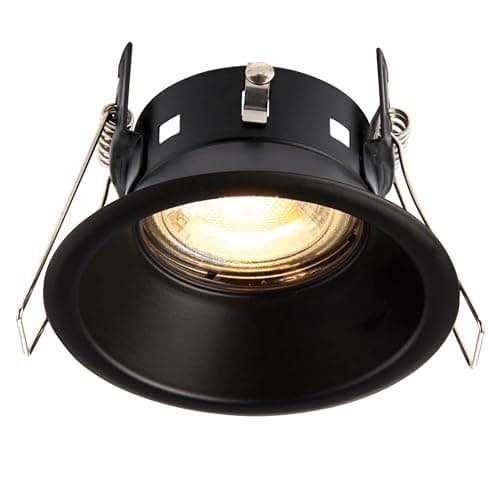 Image of National Lighting SPECULO Downlights Matt Black Fire LED GU10 Anti Glare Spotlights-IP65 Rated Waterproof Recessed Bathroom Ceiling Lights
