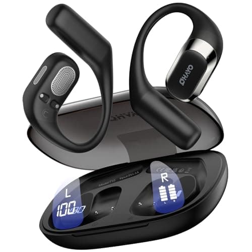 Image of OHAYO Open Ear Headphones, Wireless Bluetooth Running Headphones With ENC Mic, Sports Earphones with 40H Playtime, Secure Fit Ear Hook, IPX6 Waterproof for Gym,Running, Office, Rich Bass, Clear Calls