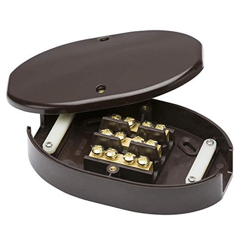 Image of Knightsbridge White Square edge Plastic 60A Junction Box 3-Terminal - brown
