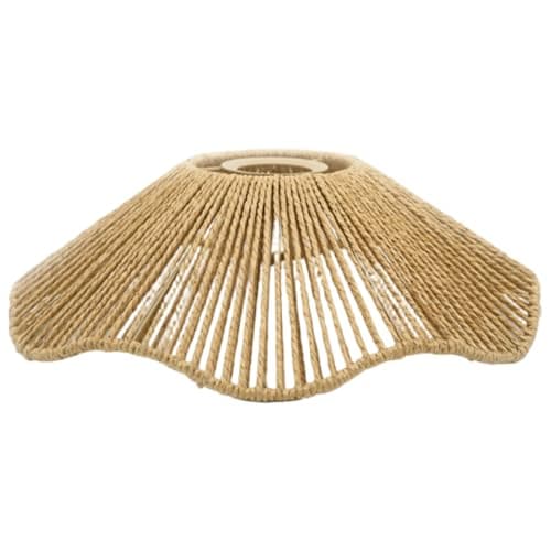 Image of Rustic Boho Flower Shape Woven Lampshade, Hanging Lamp Ceiling Pendant Chandelier Shade for Hallway Bedroom Kitchen