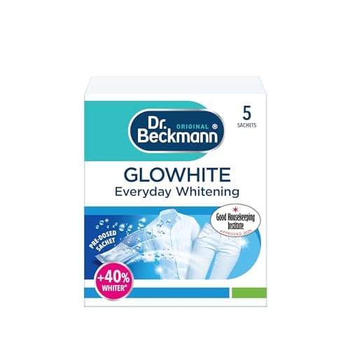 Image of Dr. Beckmann Glowhite | maintains brighter white laundry | 5 In-Wash Sachets