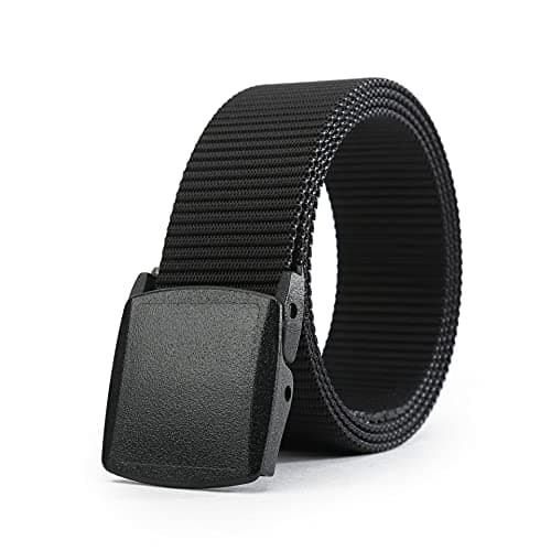 Image of SAIBANGZI Military Tactical Belts for Men Women Nylon Belt Heavy Duty Quick Release Canvas Buckle Belt (Black,125cm)