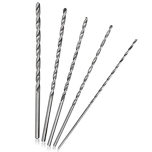 Image of Long Drill Bits Wood, 5 Pcs Extra Long HSS Metal Twist Drill Bits Set 150mm High Speed Spiral Steel Bit for Wood Metal and Plastic (2-5mm)