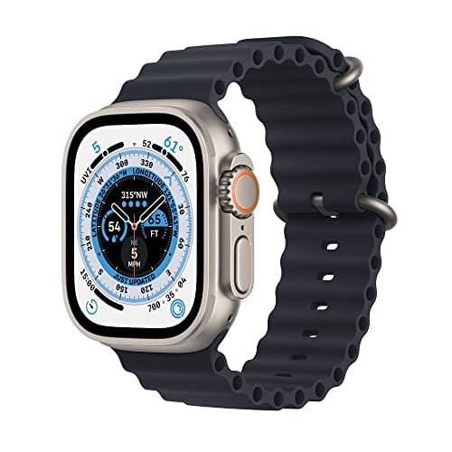Image of Apple Watch Ultra (GPS + Cellular, 49mm) Titanium Case with Midnight Ocean Band - One Size(Renewed)