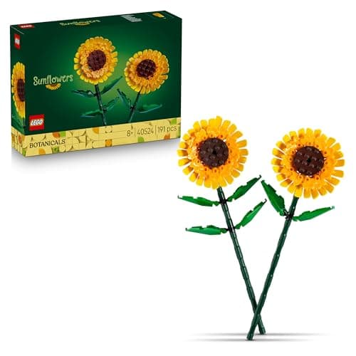 Image of LEGO Botanicals Sunflowers - Yellow Faux Flowers Building Set - Desk Decoration or Floral Bouquet Home Decor - Gift for 8+ Year Old Girls, Boys and Teenagers - Botanical Collection - 40524