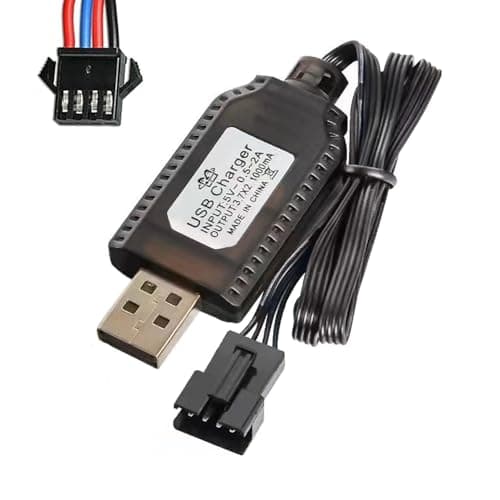 Image of ENJOY-UNIQUE RC Charging Cable 7.4V, Battery Charger USB Cable Charging Cord with SM-4P Plug for LiPo Rechargeable Batteries Pack, for RC Toys Car Train Drone Boat Airplane Quadcopter