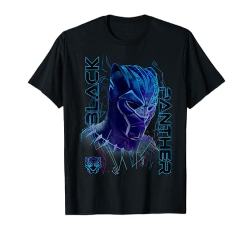 Image of Marvel Black Panther Movie Geo Tech Purple Portrait T-Shirt
