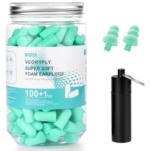 Image of Soft Foam Ear Plugs for Sleep, 200 Pcs 38 dB Highest SNR, Ear Plugs for Sleeping Noise Cancelling, Reusable Comfortable Hearing Protection Foam Earplugs for Sleep, Snoring, Work, Lound Noise