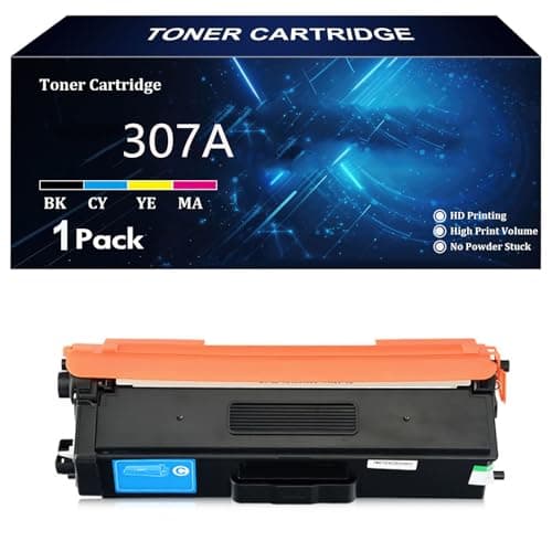 Image of 307A High Yield Toner Cartridges Replacement for HP 307A CE740A CE741A CE742A CE743A for HP Color Laserjet CP5220 CP5225 CP5225n CP5225dn Printer,Cyan-1 Pack