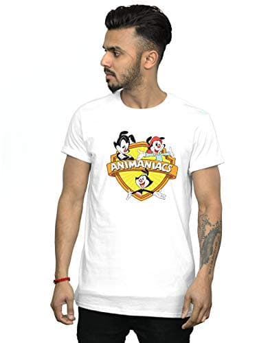 Image of Absolute Cult Animaniacs Men's Logo Crest T-Shirt White Small