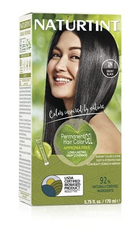 Image of Naturtint+Permanent+Natural+Hair+Colour+1N+Ebony+Black+170ml
