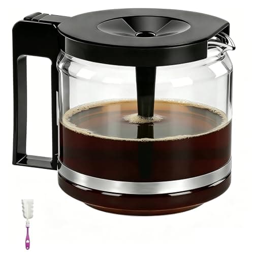 Image of Coffee Carafe Compatible With Moccamaster KBG and CDG Model Brewer, 1.25L/40oz Coffee Pot Compatible with Technivorm Moccamaster Carafe 89830, External Metal Ring Reinforcement -3 Year Warranty