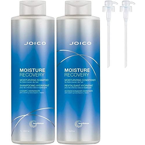 Image of Joico Moisture Recovery Shampoo 1000ml & Conditioner 1000ml for Dry/Damaged/Dehydrated Hair hair DUO Set + FREE PUMPS
