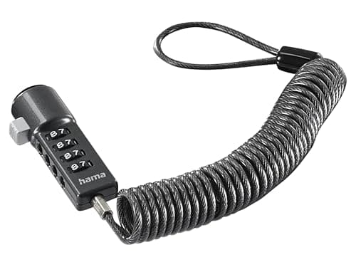 Image of Hama "Portable" Laptop Lock, 4-digit Combination Lock, Carbon Steel, anthracite