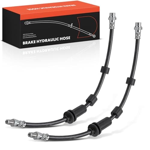 Image of Frankberg 2x Brake Hose Brake Hydraulic Hose Front Axle Left Right Compatible with 1 Series E87 116 118 120 130 2004-2005 3 Series E90 316 318 320 325 330 2004-2005 Replace# 34306767458